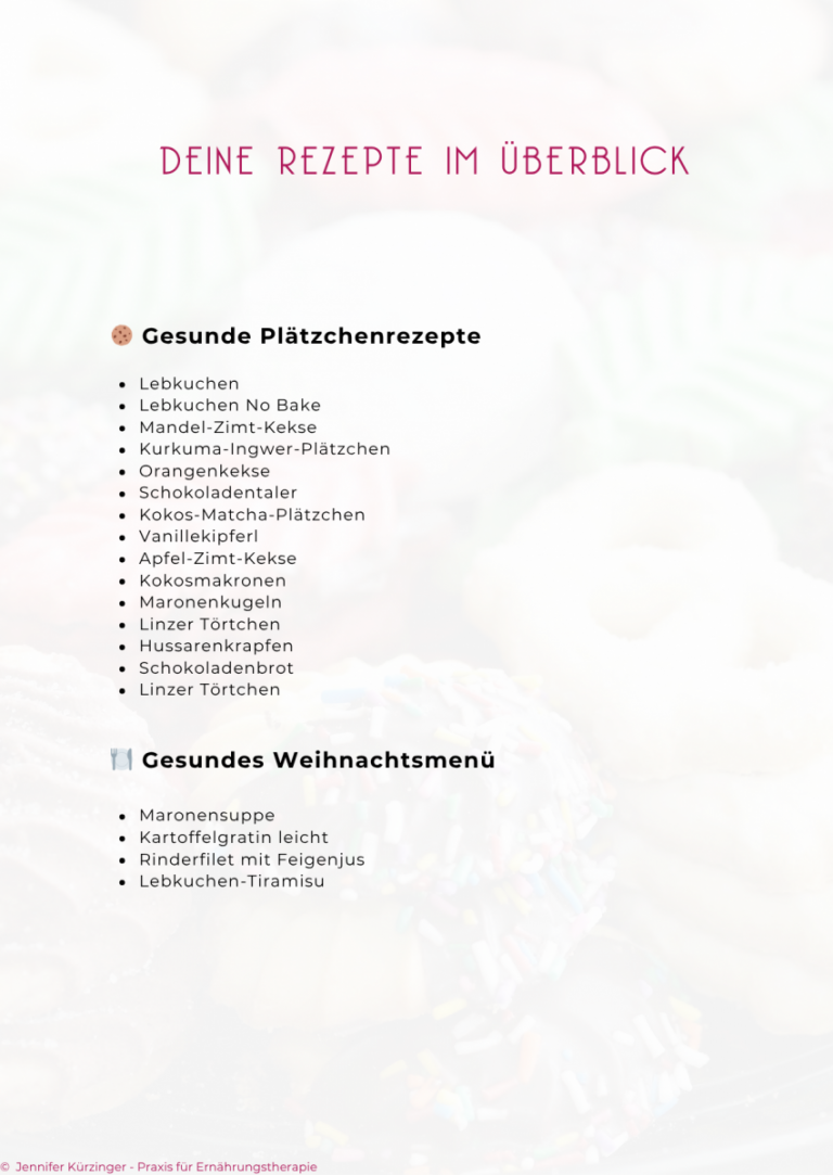 Inhaltsverzeichnis Plätzchenrezepte
